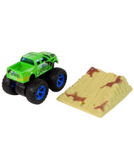 Auto Resorak Z Naciągiem Monster Truck Big Foot Gumowe Opony Rampa