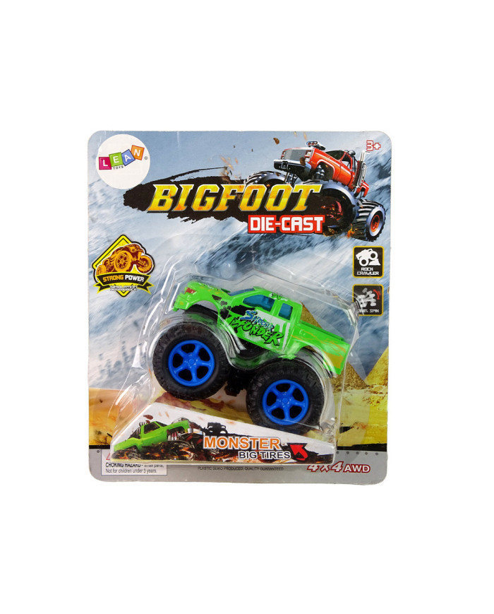 Auto Resorak Z Naciągiem Monster Truck Big Foot Gumowe Opony Rampa