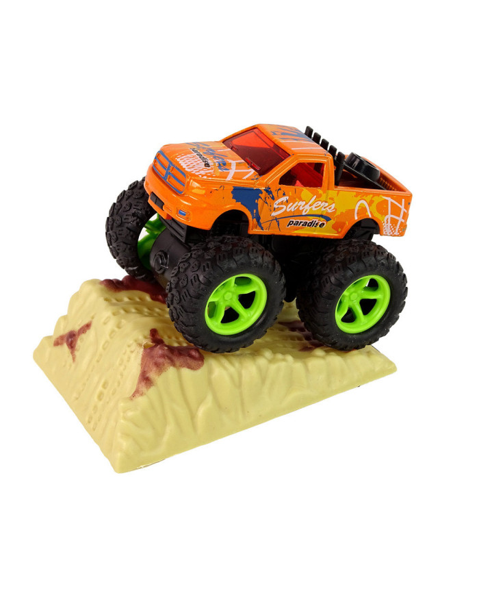 Auto Resorak Z Naciągiem Monster Truck Big Foot Gumowe Opony Rampa