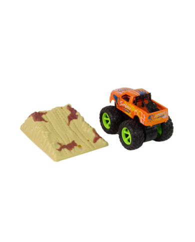 Auto Resorak Z Naciągiem Monster Truck Big Foot Gumowe Opony Rampa
