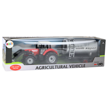 Traktor Rolniczy Koparka z Cysterną Napęd Czerwony