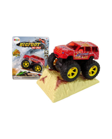 Auto Resorak Z Naciągiem Monster Truck Big Foot Gumowe Opony Rampa