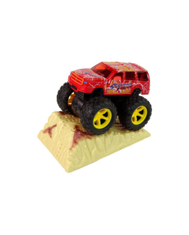 Auto Resorak Z Naciągiem Monster Truck Big Foot Gumowe Opony Rampa