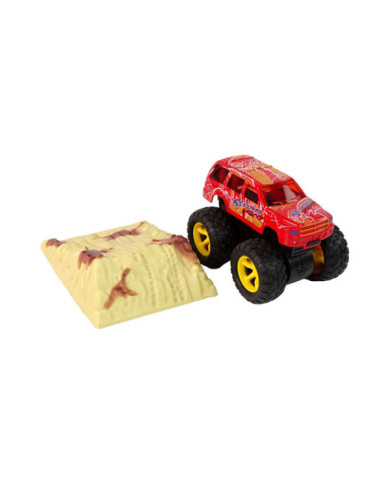 Auto Resorak Z Naciągiem Monster Truck Big Foot Gumowe Opony Rampa