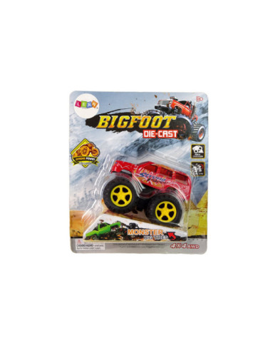 Auto Resorak Z Naciągiem Monster Truck Big Foot Gumowe Opony Rampa