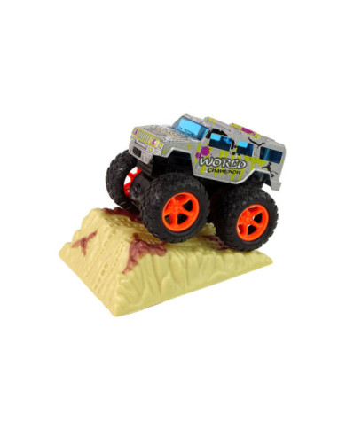 Auto Resorak Z Naciągiem Monster Truck Big Foot Gumowe Opony Rampa