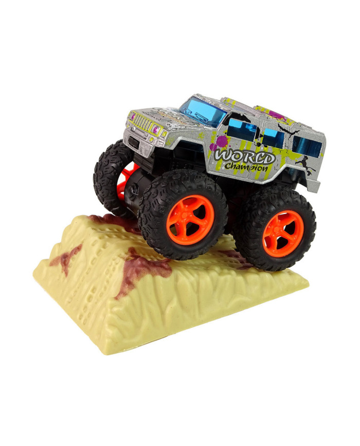 Auto Resorak Z Naciągiem Monster Truck Big Foot Gumowe Opony Rampa