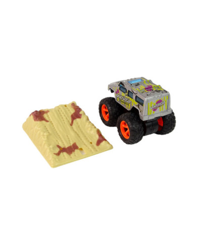 Auto Resorak Z Naciągiem Monster Truck Big Foot Gumowe Opony Rampa