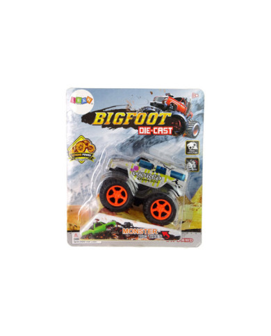 Auto Resorak Z Naciągiem Monster Truck Big Foot Gumowe Opony Rampa
