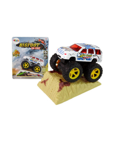 Auto Resorak Z Naciągiem Monster Truck Big Foot Gumowe Opony Rampa