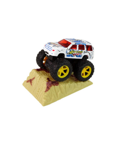 Auto Resorak Z Naciągiem Monster Truck Big Foot Gumowe Opony Rampa