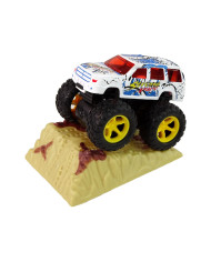 Auto Resorak Z Naciągiem Monster Truck Big Foot Gumowe Opony Rampa