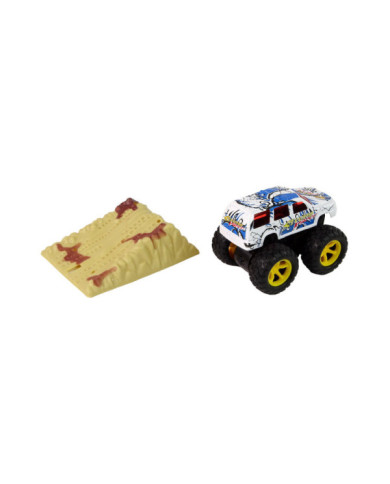 Auto Resorak Z Naciągiem Monster Truck Big Foot Gumowe Opony Rampa