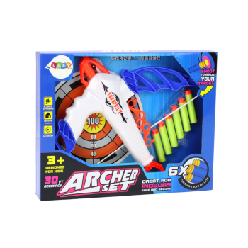 Łuk z Tarczą Na Miękkie Strzałki z Przyssawką 6 Sztuk