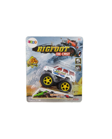 Auto Resorak Z Naciągiem Monster Truck Big Foot Gumowe Opony Rampa
