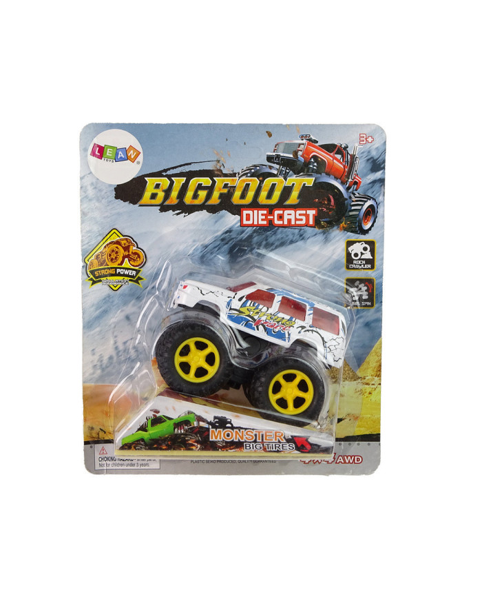 Auto Resorak Z Naciągiem Monster Truck Big Foot Gumowe Opony Rampa