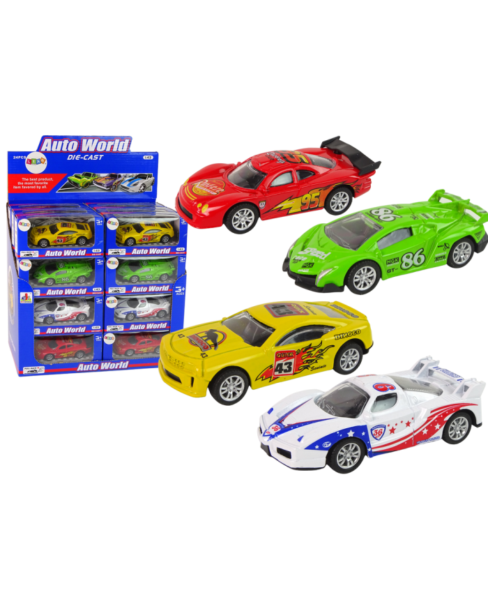 Auto Sportowe Wyścigowe Resorak Wyścigi 4 Kolory 1:43